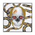 Golden Skull Snake Art Painting #J2565
