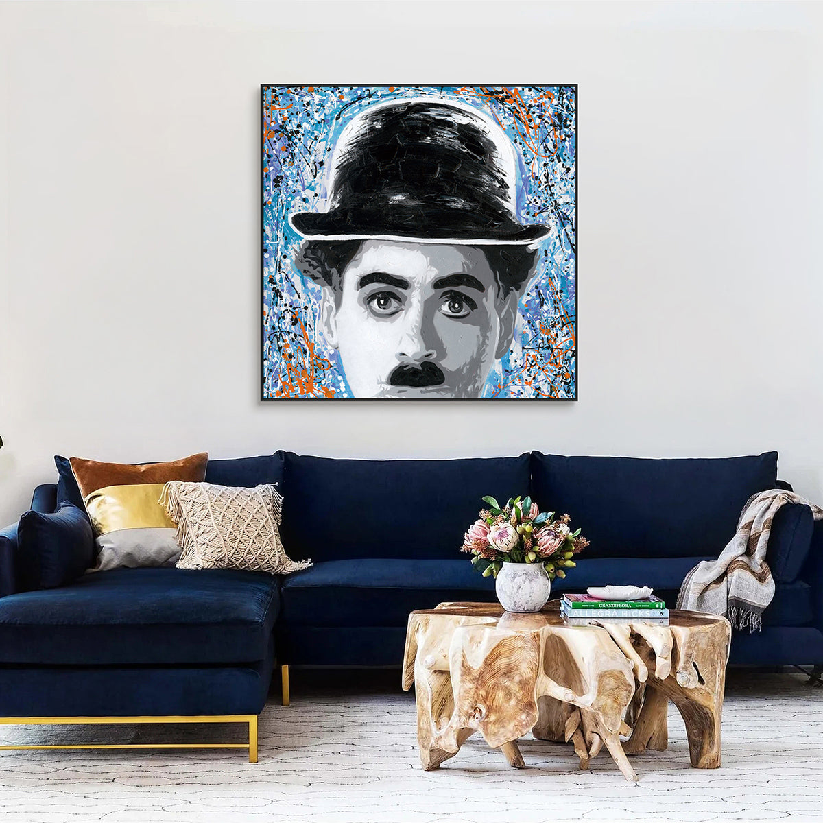 Chaplin Graffiti Pop Art Painting #J2579