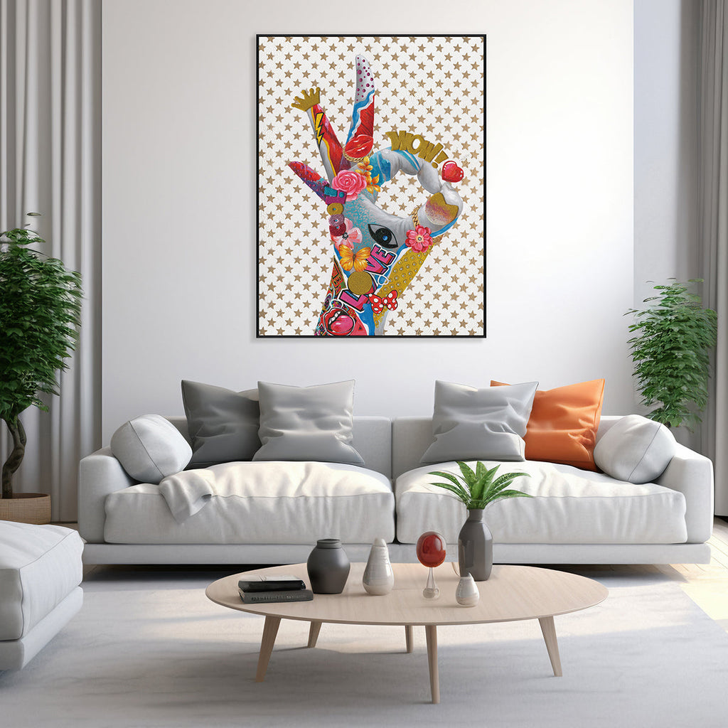 Love Hand Gesture Pop Art Painting #J2605