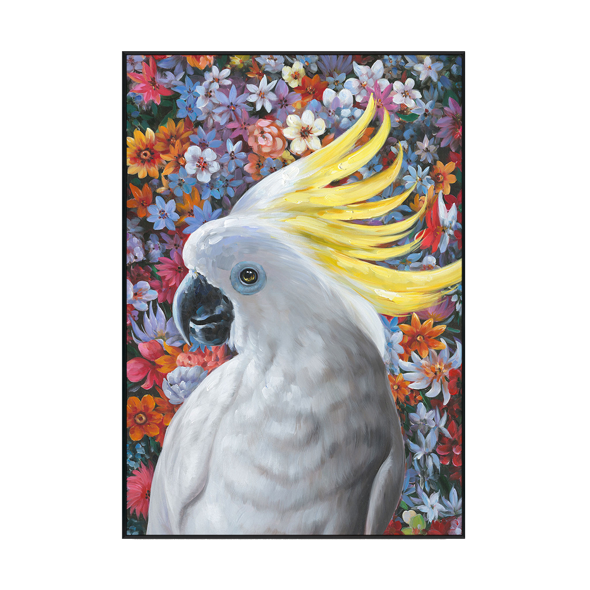 Radiant Cockatoo Floral Expression Painting #J2610