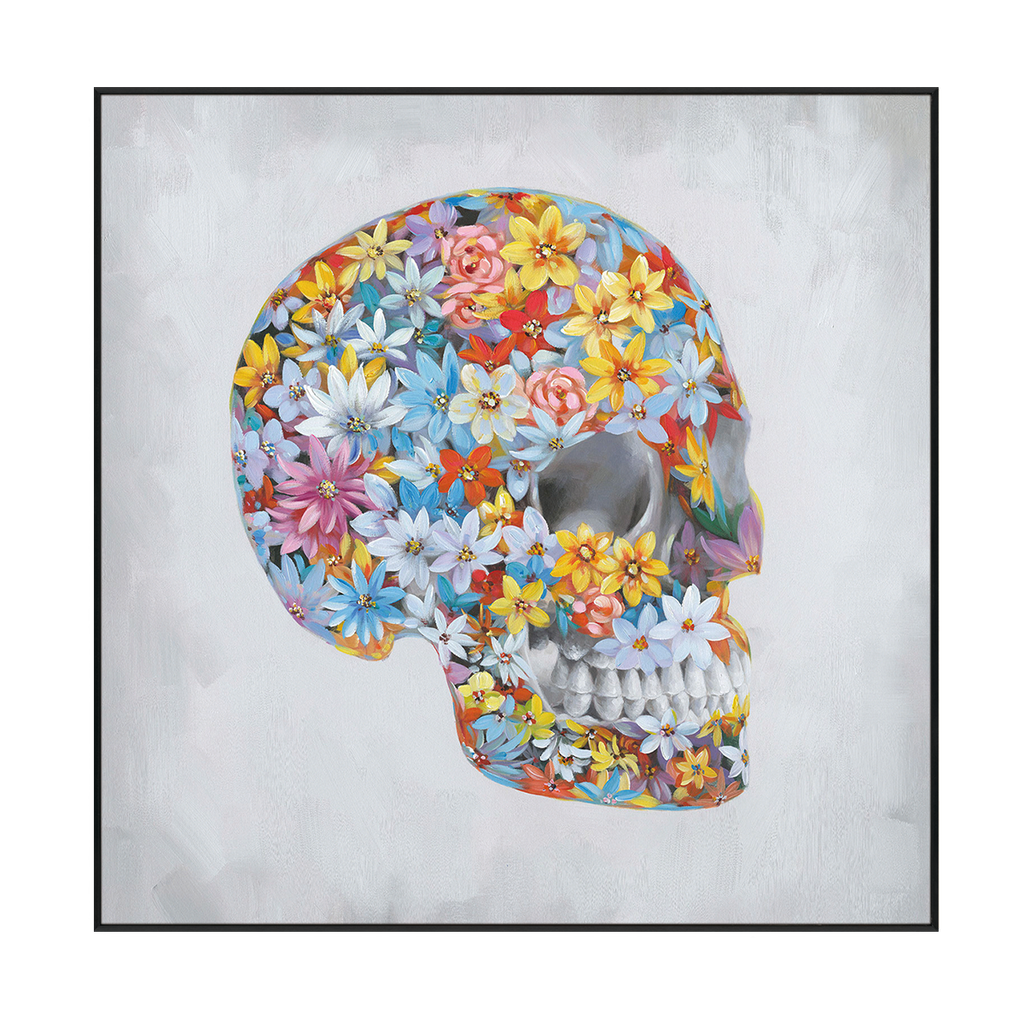 Colorful Floral Skull Painting #J2636