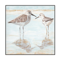 Gentle Shorebird Reflection Painting #J3534