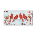 Winter Cardinals Bird Painting #J3554
