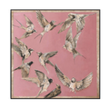 Swallows in Flight Pink Painting #J3555