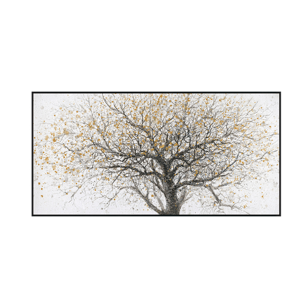 Golden Branch Abstract Tree Painting #J3717
