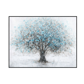 Frost Whisper Blue Tree Abstract Painting #J3730