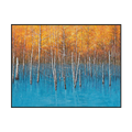 Autumn Reflections Blue Lake Forest Painting #J4010
