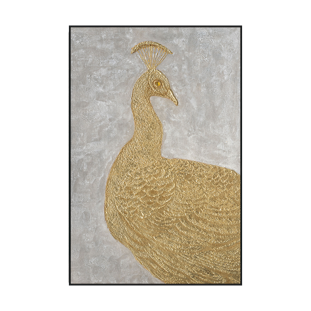 Golden Majesty Peacock Painting #J4022