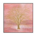 Golden Tree Pink Abstract Painting #J4029