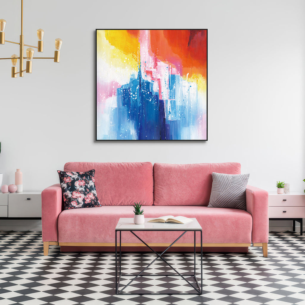 Vibrant Pulse Color Splash Abstract Painting #J4138