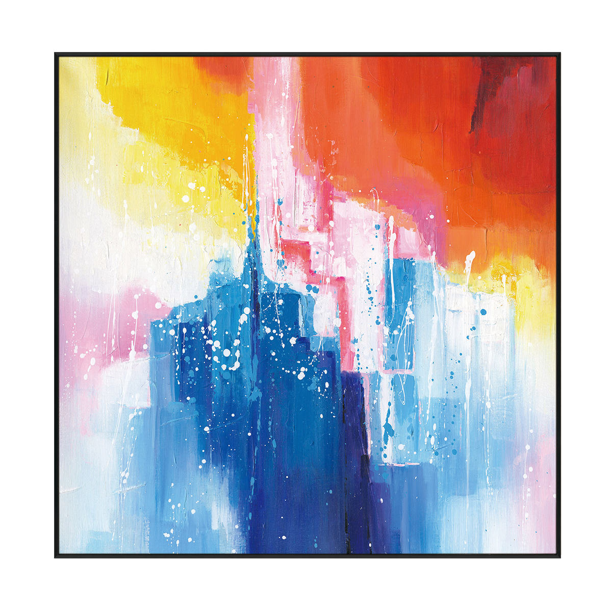Vibrant Pulse Color Splash Abstract Painting #J4138