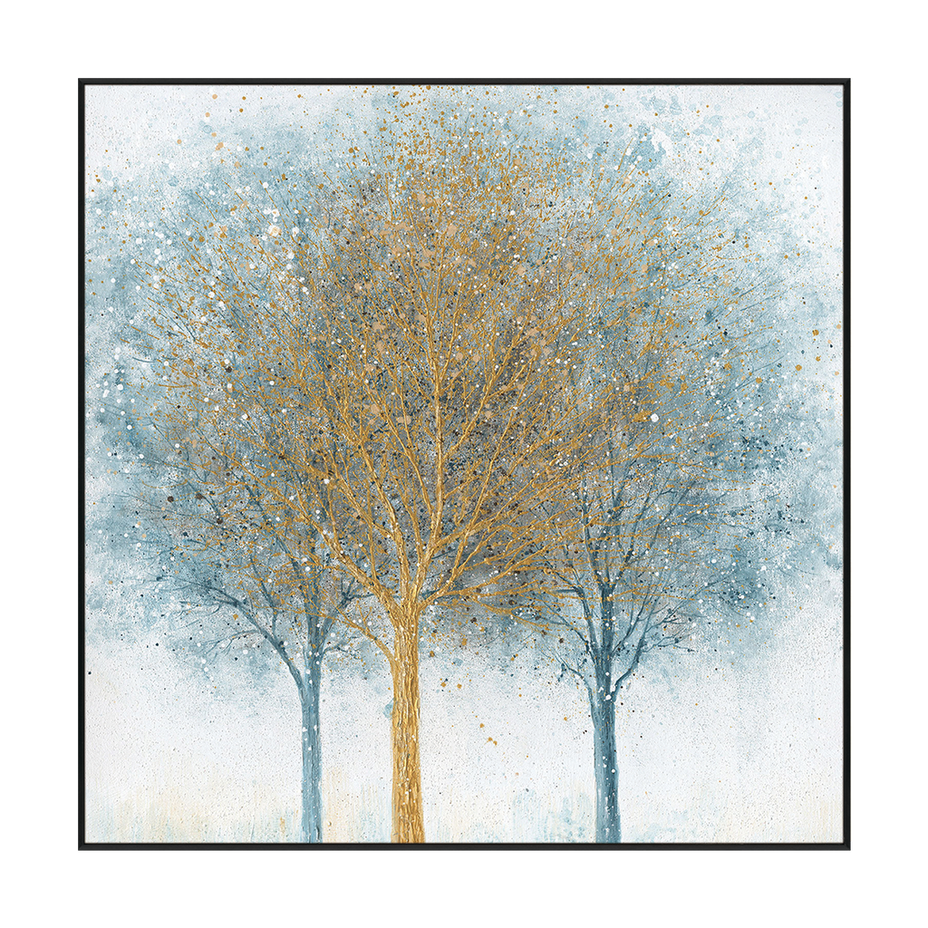 Golden Grove Teal Abstract Painting #J4190