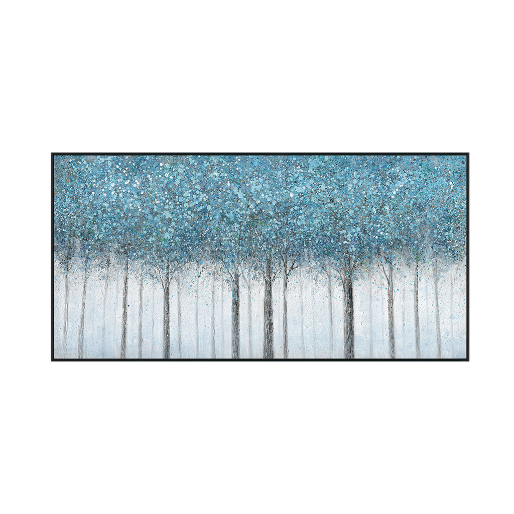 Blue Mist Forest Abstract Painting #J4193