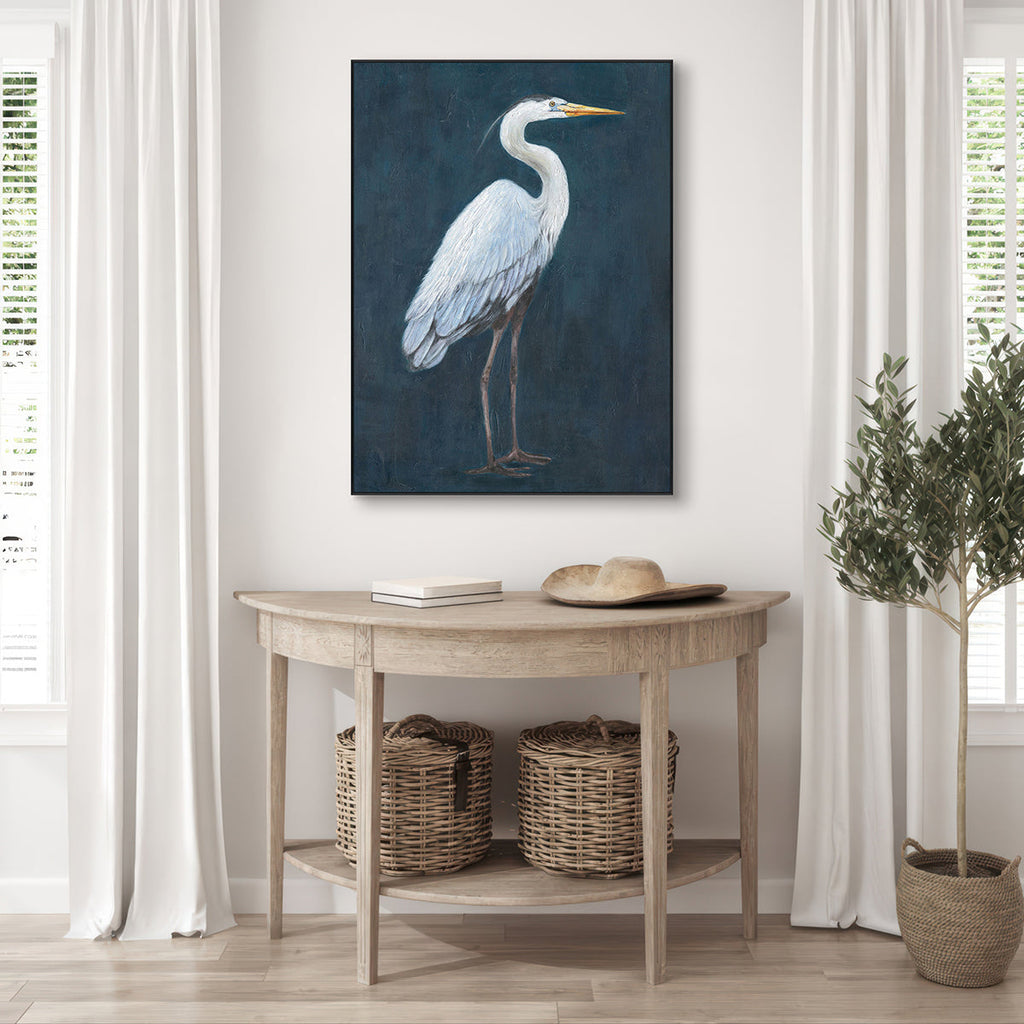 Silent Grace White Heron Painting #J4604