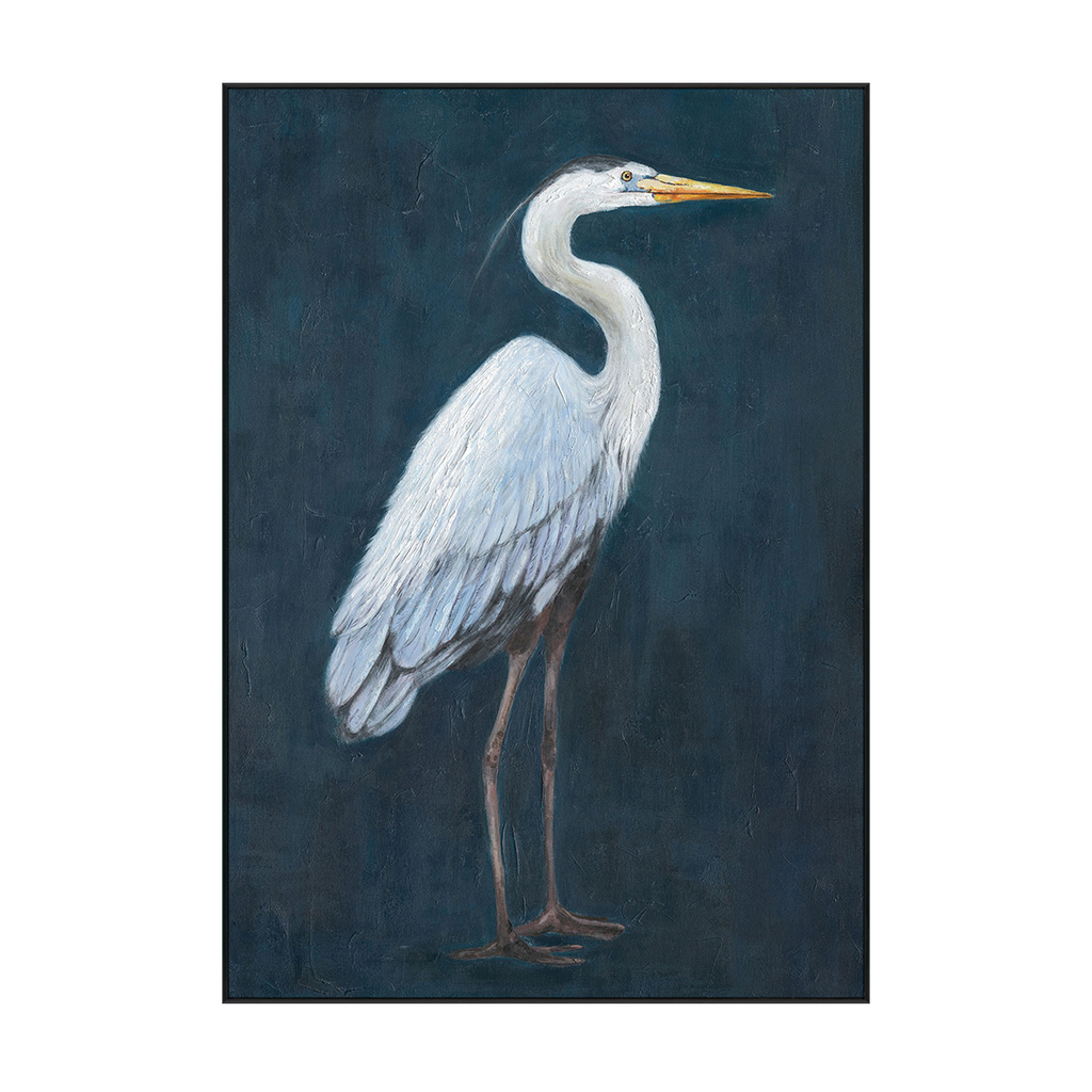 Silent Grace White Heron Painting #J4604