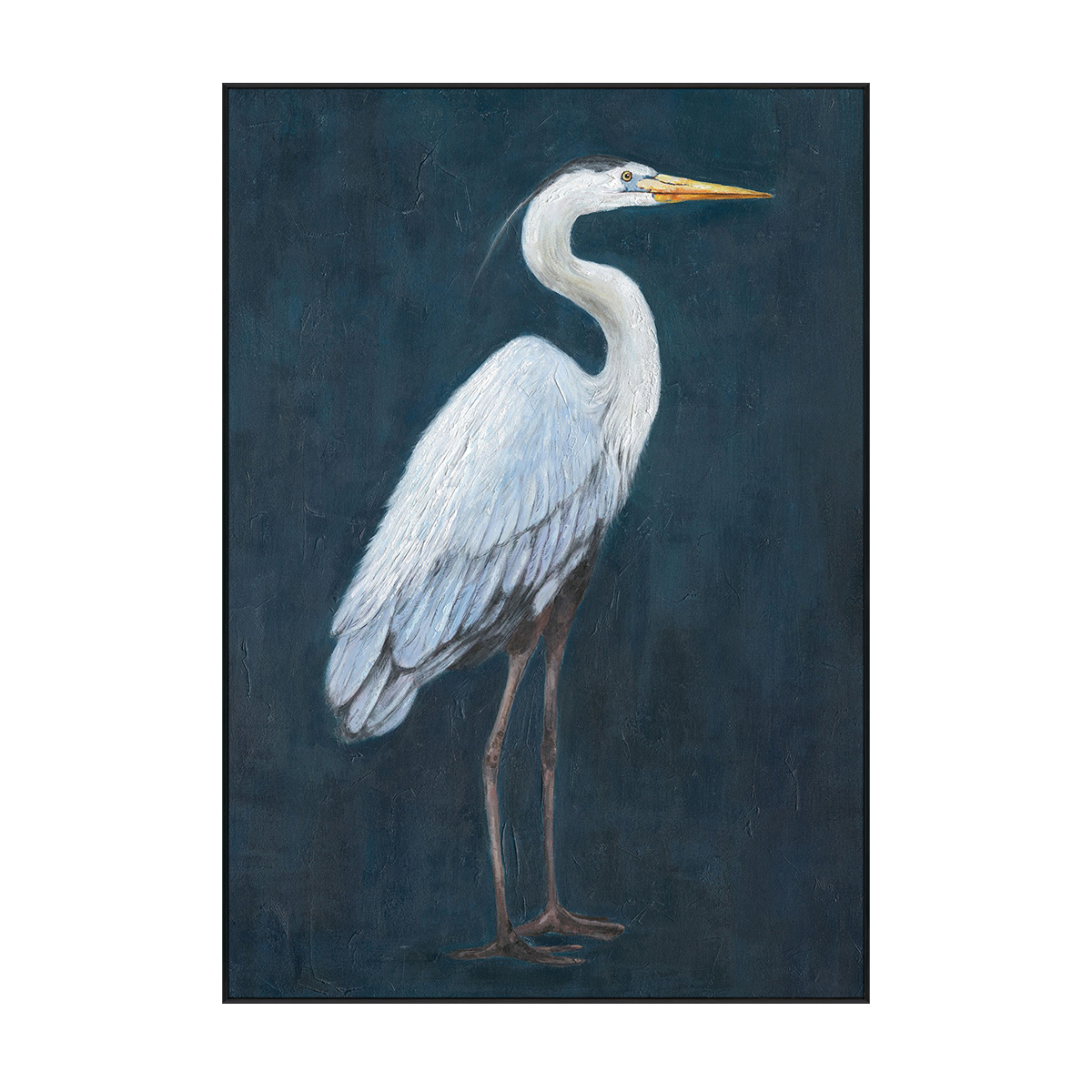 Silent Grace White Heron Painting #J4604