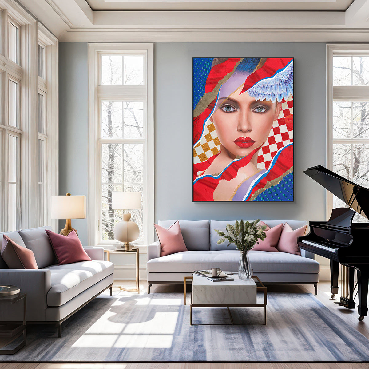 Fragments of Vision Contemporary Woman Portrait Painting #K2091