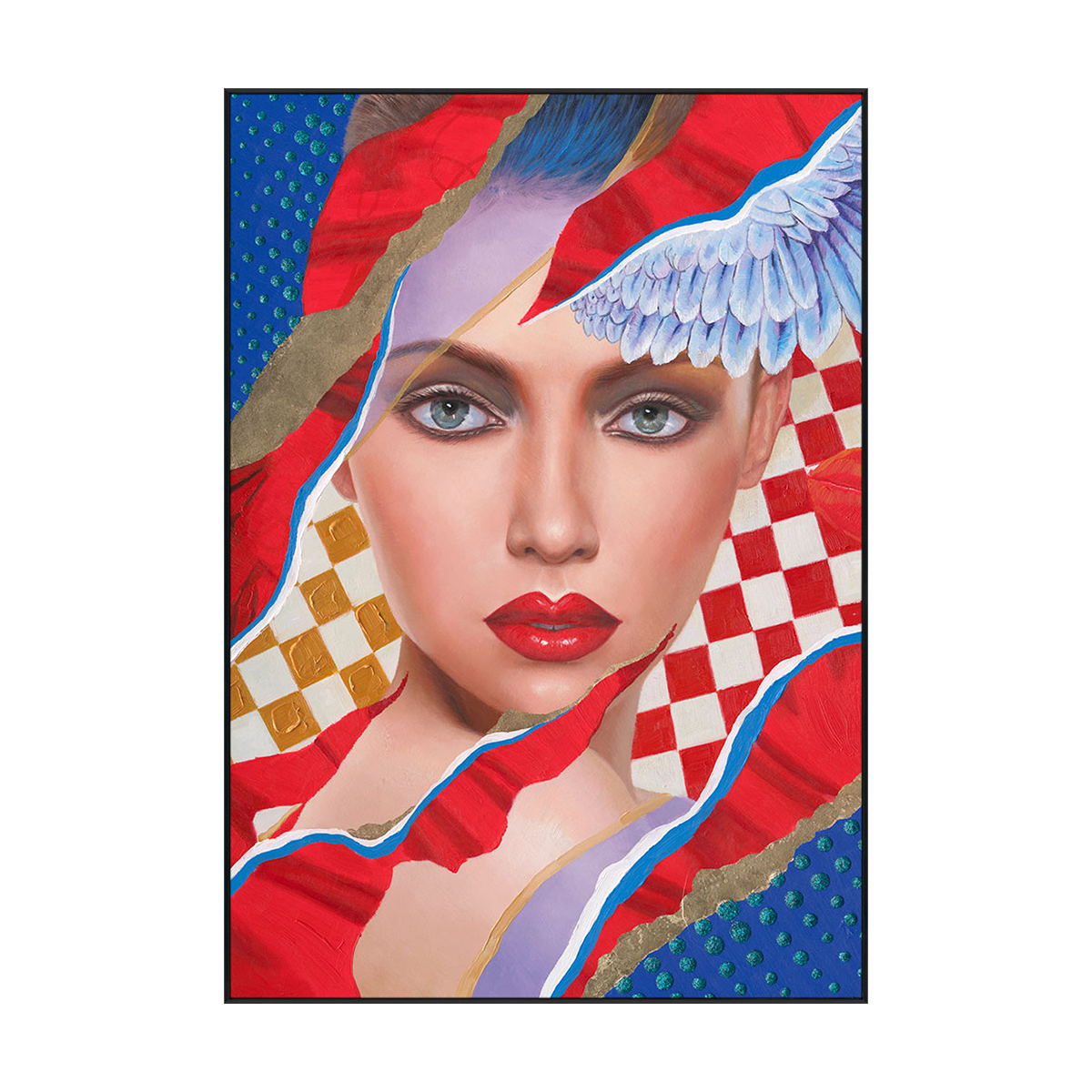 Fragments of Vision Contemporary Woman Portrait Painting #K2091