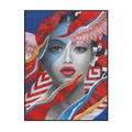 Crimson Muse Pop Art Painting #K2567