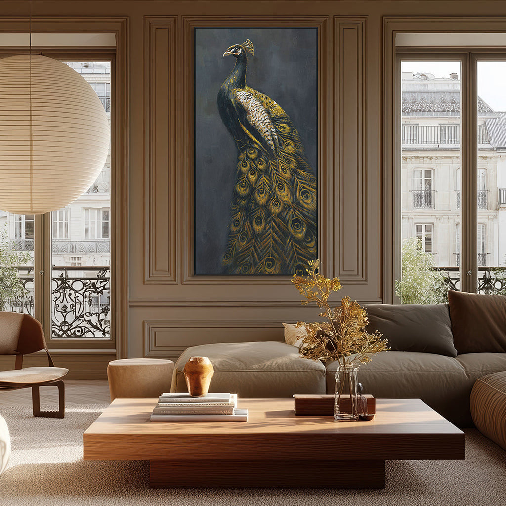 Golden Majesty Peacock Painting #K2649