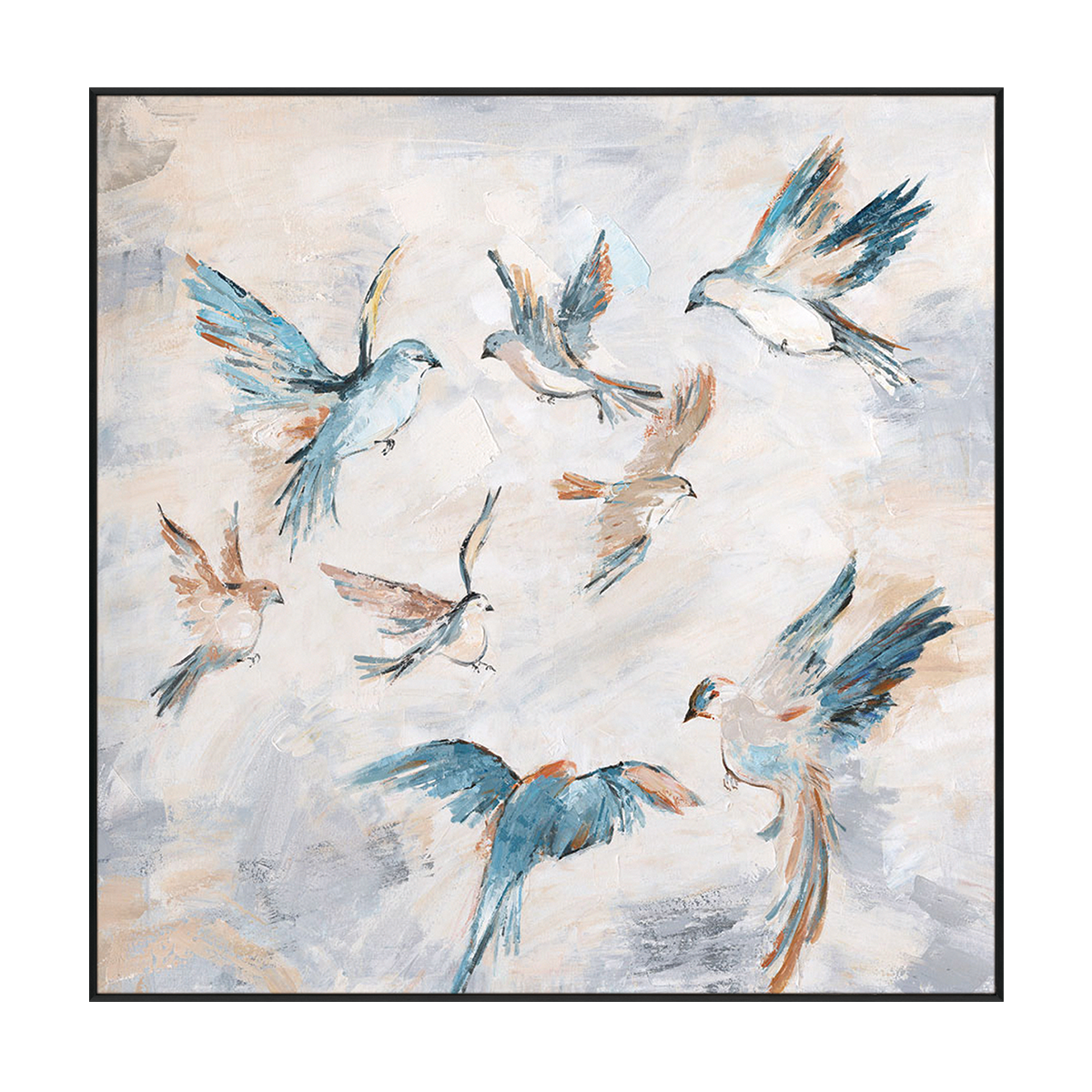 Sky Dance Pastel Bird Painting #K3652