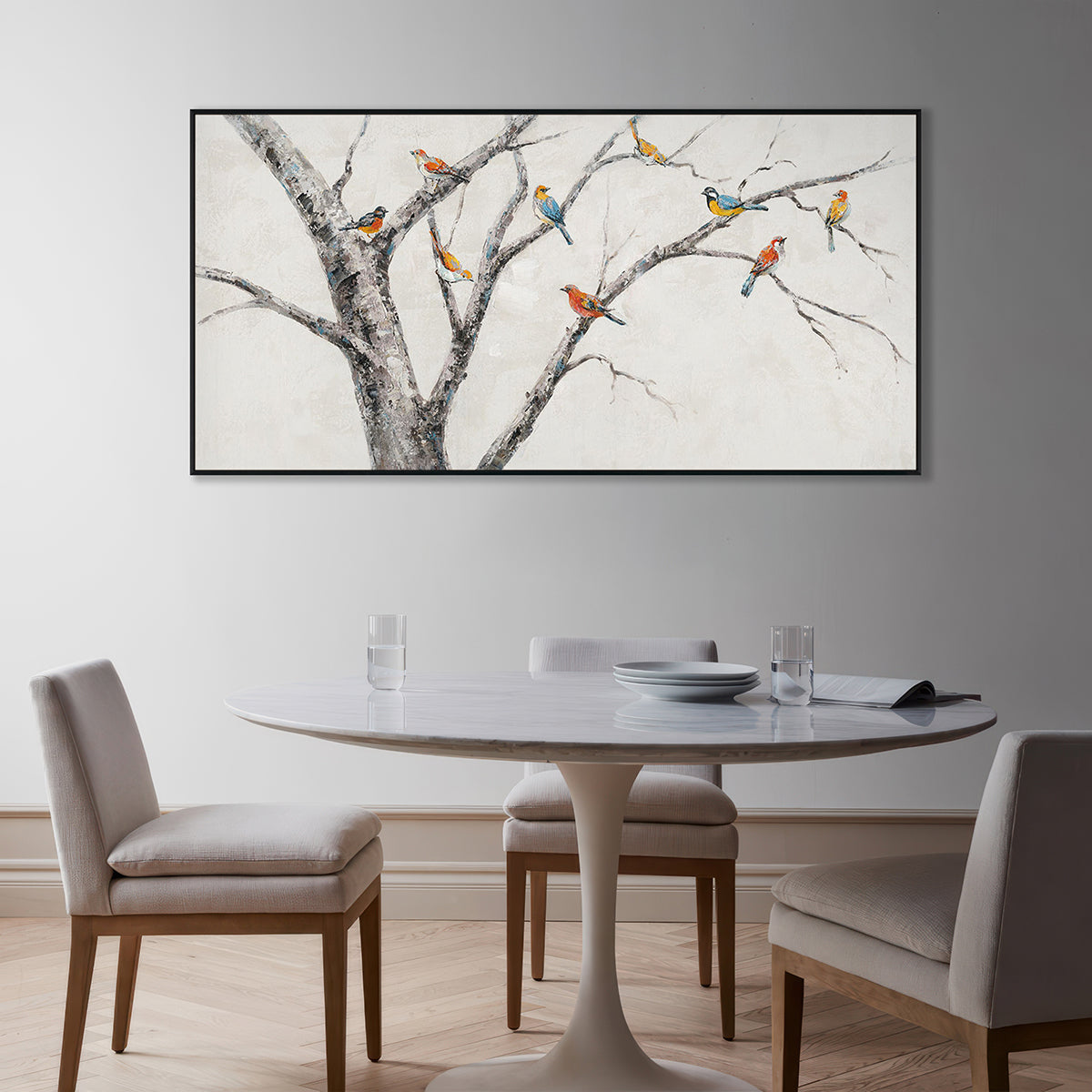 Whispering Branches Bird Painting #K3672