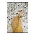 Golden Majesty Peacock Textured Painting #K3688