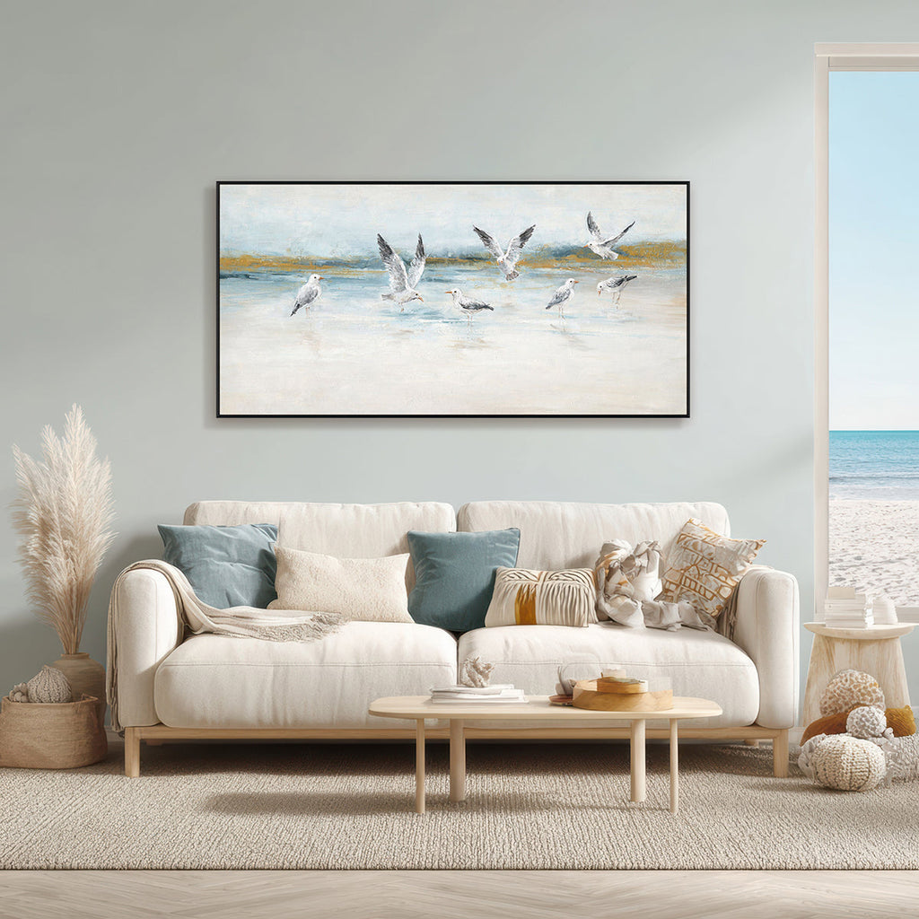 Seaside Flight Seagull Painting #K3713