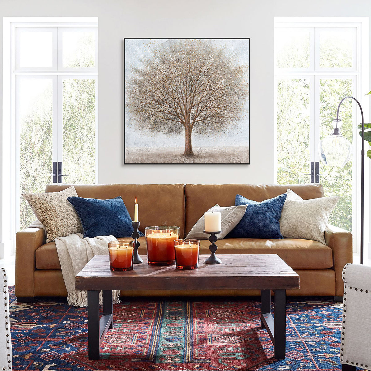 Golden Mist Grey Tree Painting #K4110