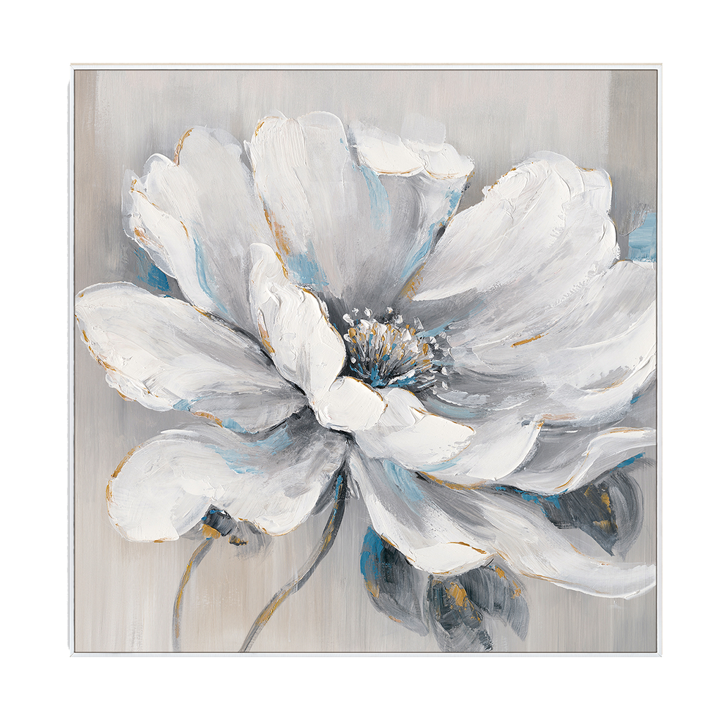 Icy Bloom Textured Floral Painting #M3701