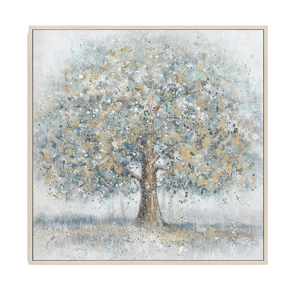 Misty Glow Blue Gold Tree #L0560