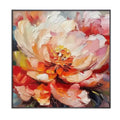 Orange Peony Textured Painting