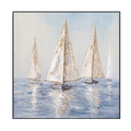 Golden Voyage Abstract Sailboat Painting #M3705