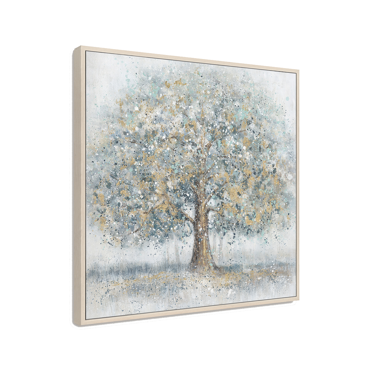 Misty Glow Blue Gold Tree #L0560