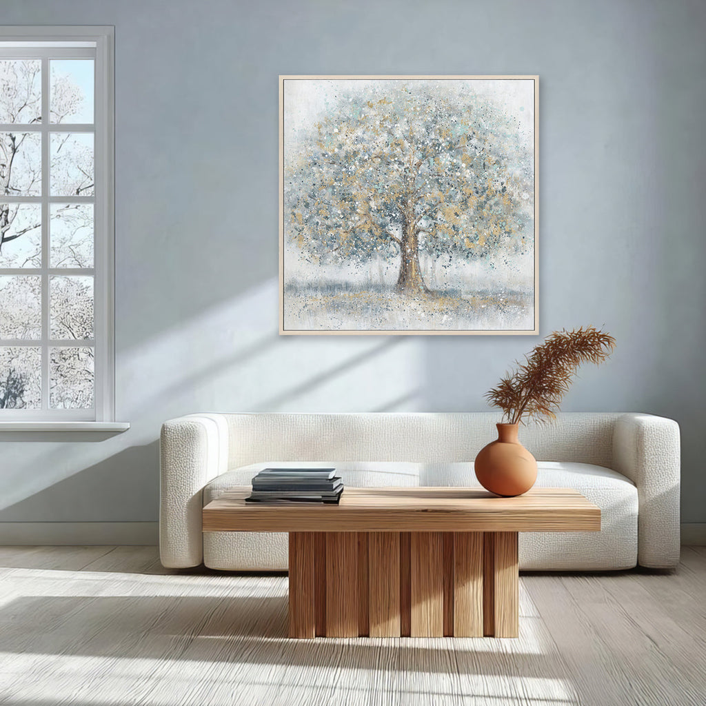 Misty Glow Blue Gold Tree #L0560
