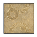 Sunlit Circles Golden Textured Abstract #M6957