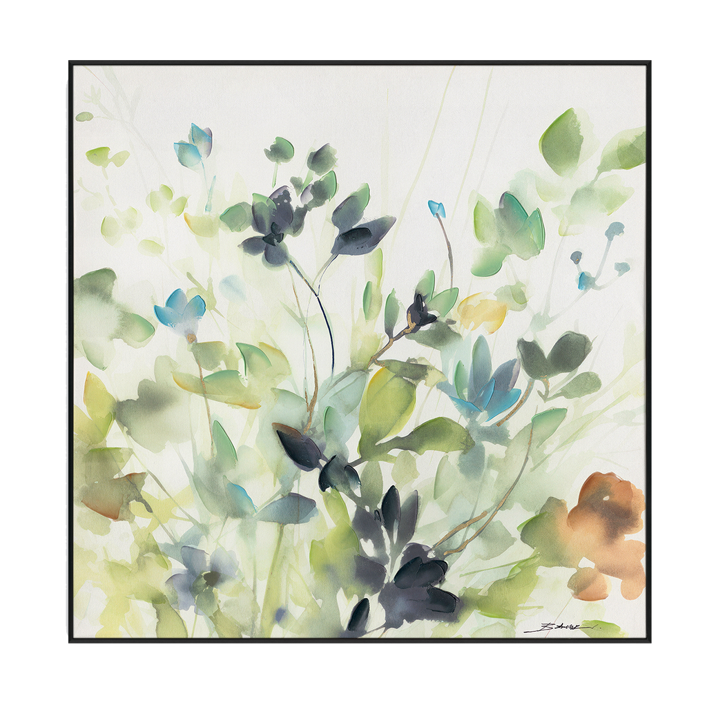 Whispers of Green Abstract Botanical #M6076