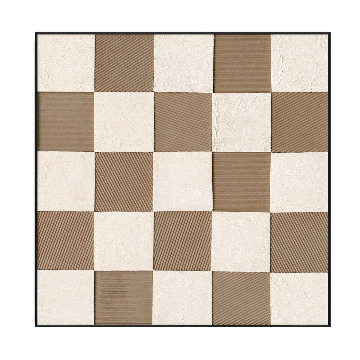 Beige Chessboard Textured Abstract #M2689