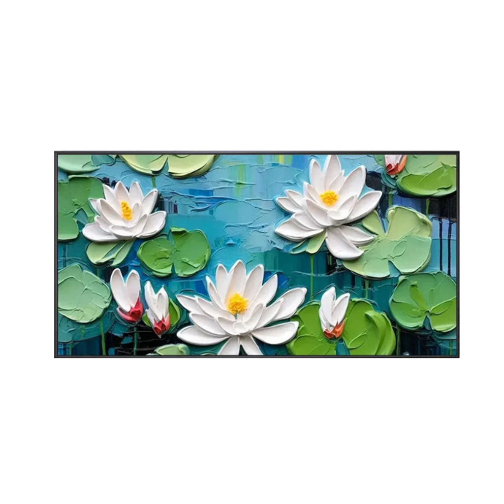 White Lotus Textured Painting