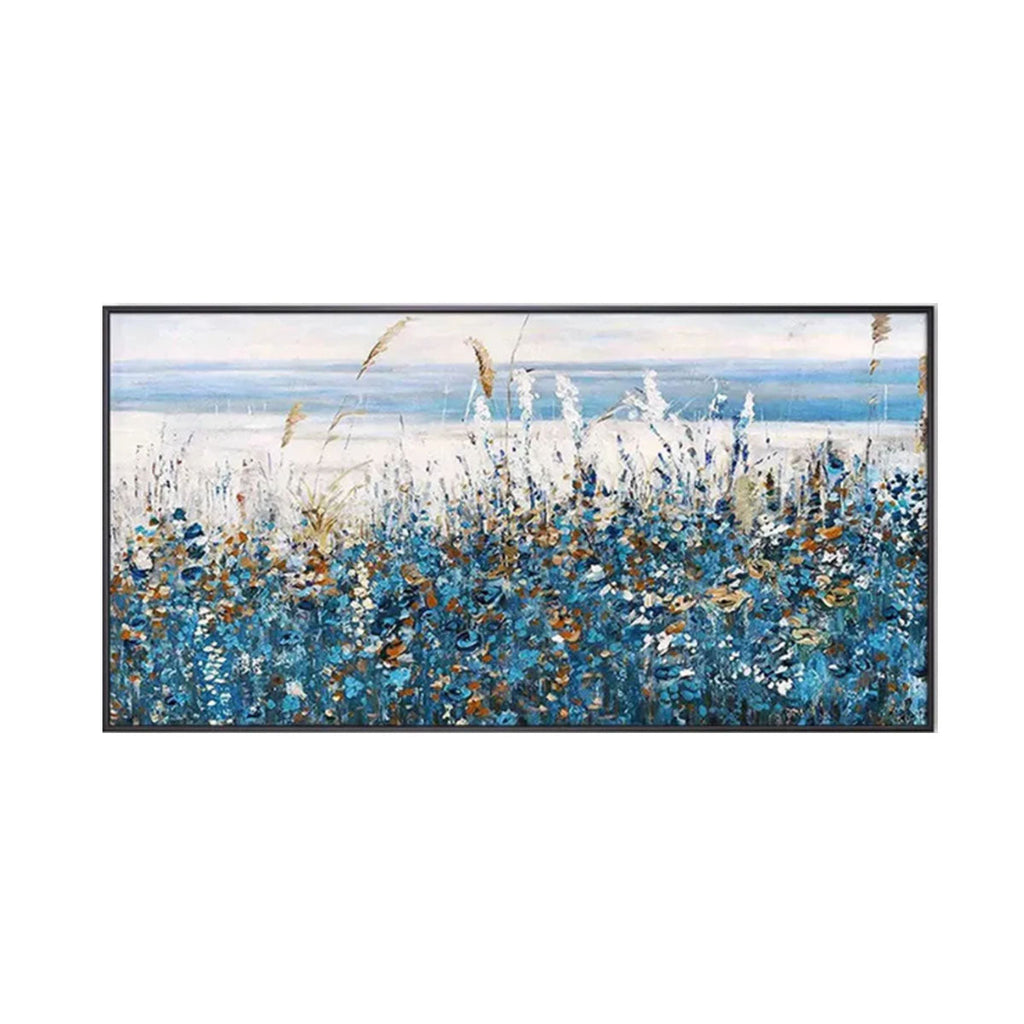 Blue Coastal Textured Painting