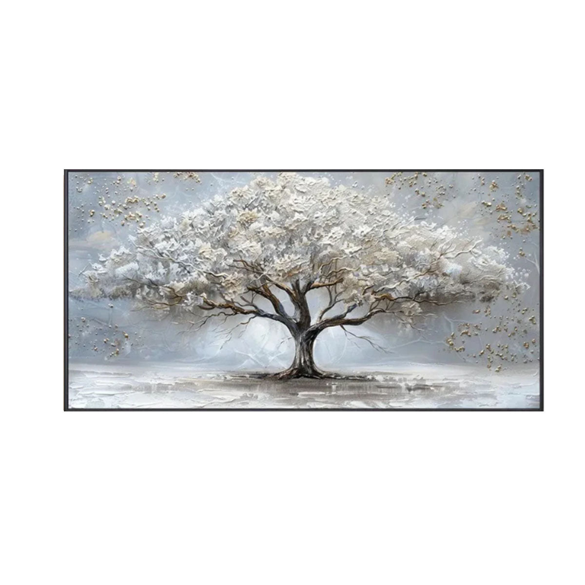 Silver Tree Textured Painting