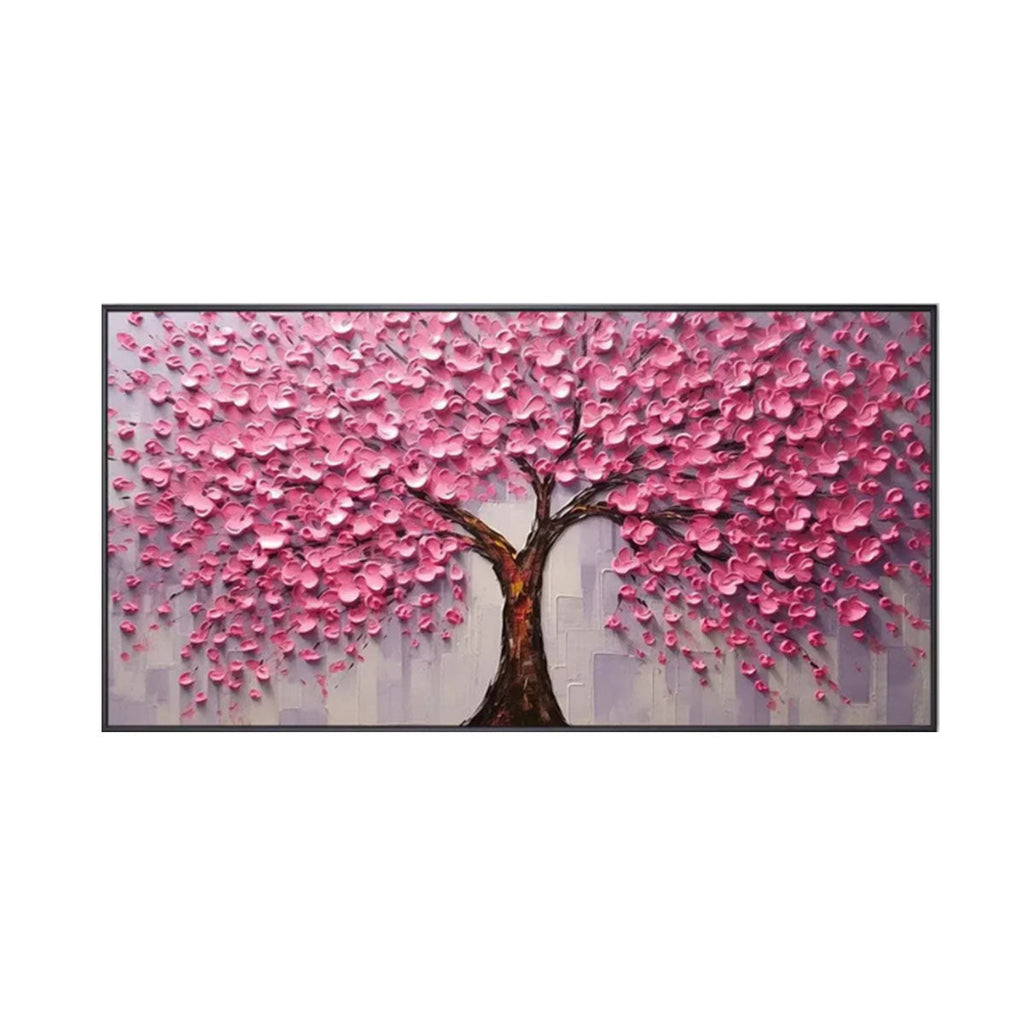 Pink Sakura Tree Textured Painting