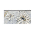 White Floral Textured Painting