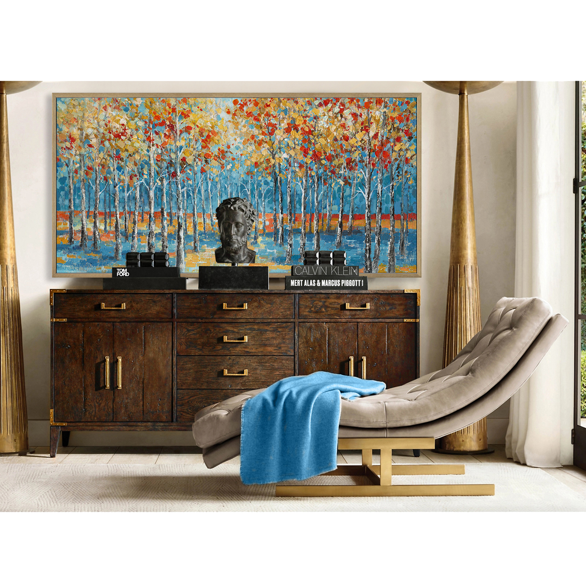 Golden Horizon Blue Forest #L0570