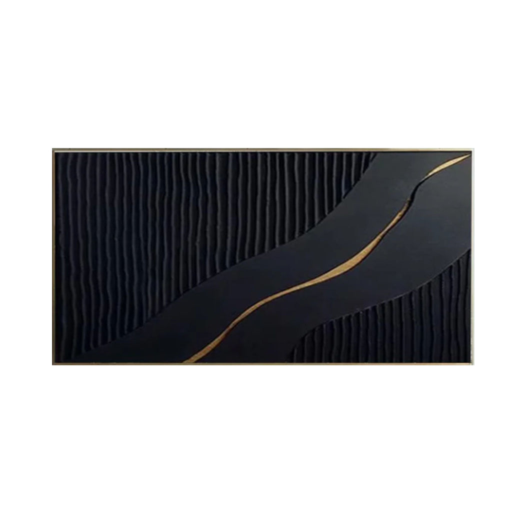 Black Minimalist Textured Painting