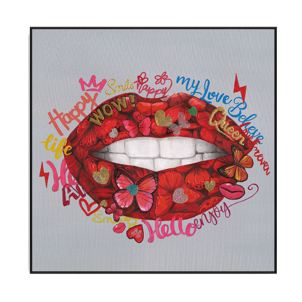 Butterfly Red Lips Pop Art #L2002