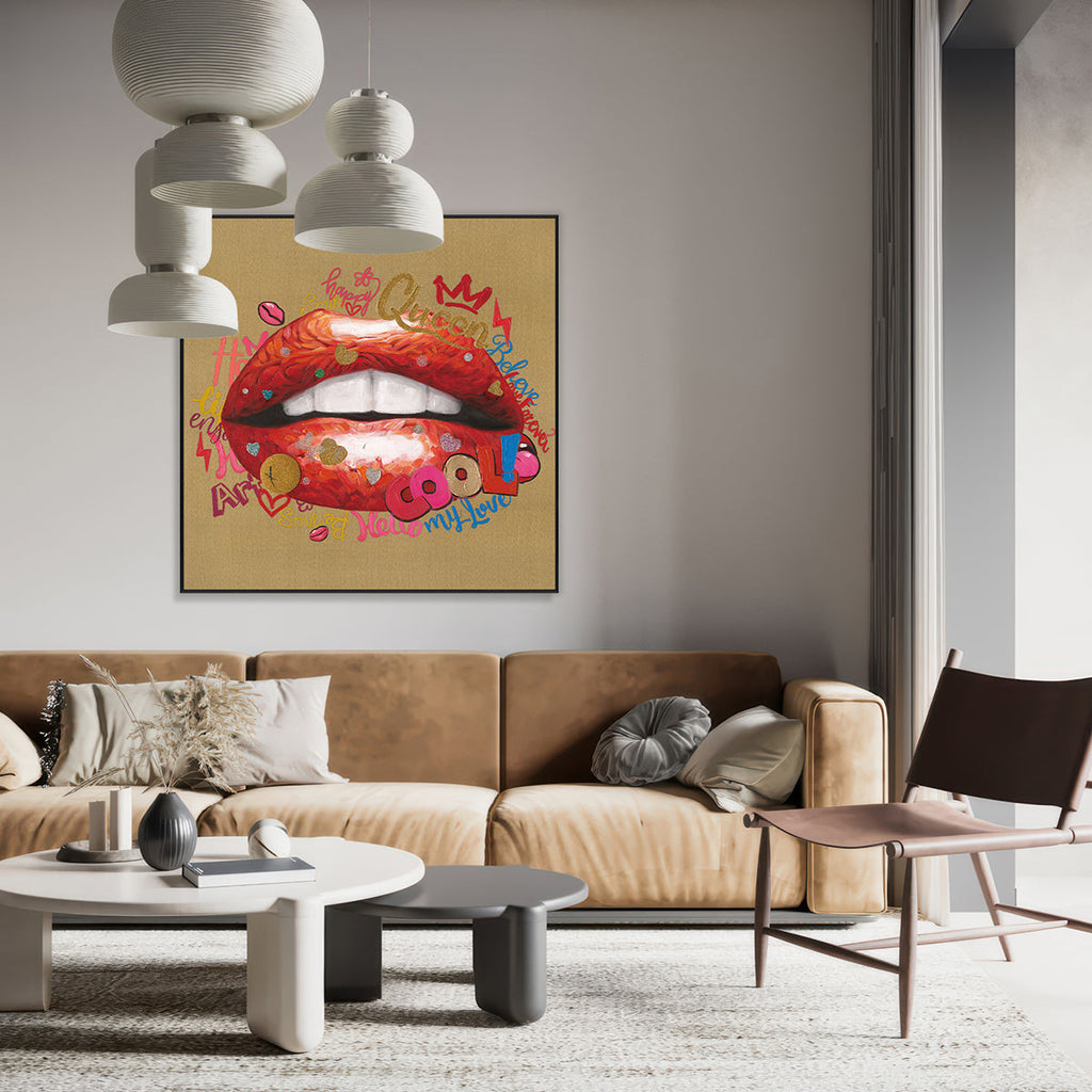 Golden Lips Pop Art #L2003