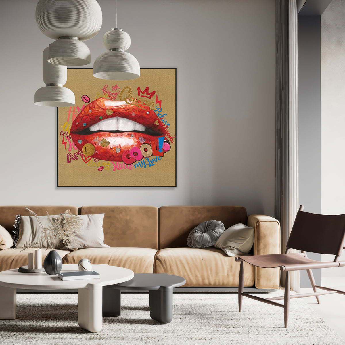 Golden Lips Pop Art #L2003