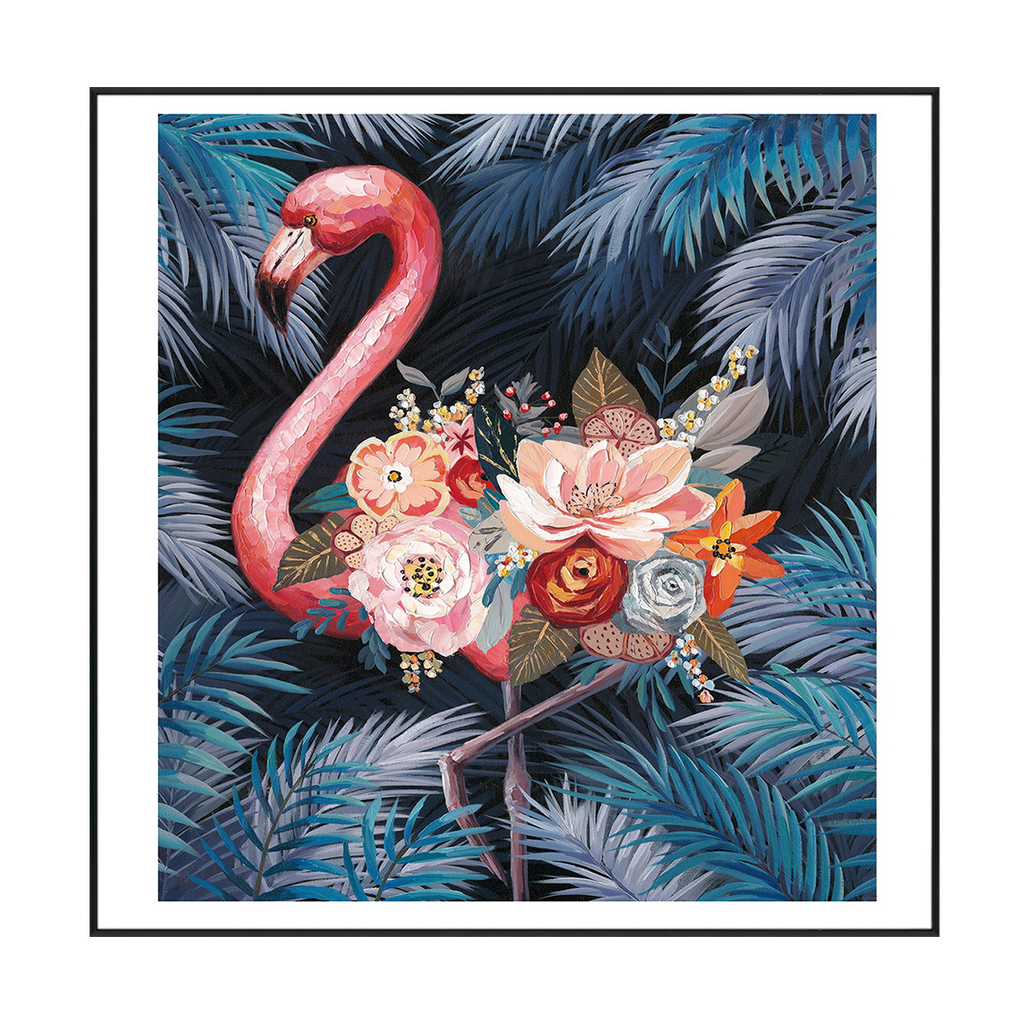 Flamingo Bloom Tropical Painting #L2034