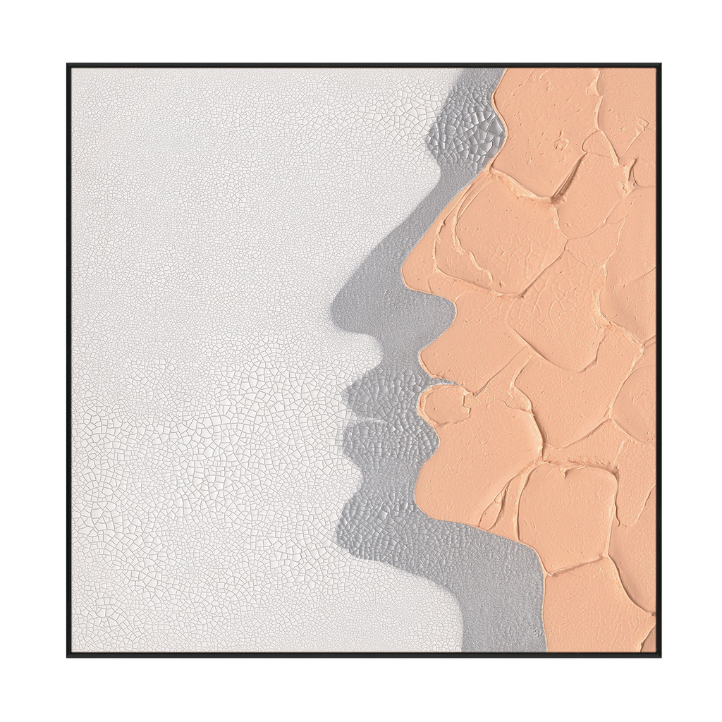 Silent Duality Minimalist Face Texture Painting #L2114